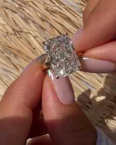 IGI 10 Carat 14K 18K <b>Solid</b> Gold Radiant Cut Lab Grown Diamond Engagement Ring Solitaire Bold Bridal B2B Factory Price Wholesale - Product Image 6