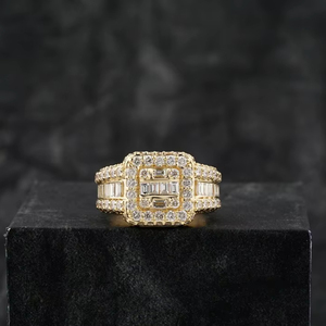 Baguette Cut Moissanite Hip hop Engagement <b>Ring</b> Half <b>Eternity</b> 925 Sterling <b>Silver</b> Rhodium Plated Unisex Wedding <b>Ring</b> for Gifts - Product Image 1
