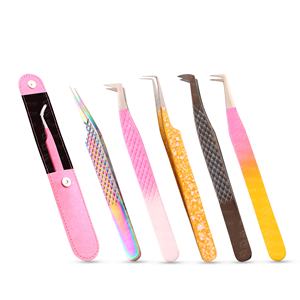 Pinzas de extensión de pestañas japonesas de acero inoxidable con aislamiento de volumen individual disponibles en diferentes diseños - Product Image 5