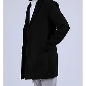 Manteau long en cuir chaud pour homme, style trench-coat, pour l'automne et l'hiver, vêtement formel, veste d'extérieur - Product Image 5
