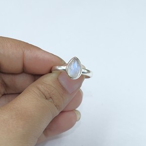 Anillo con Bisel de Piedra Lunar Arcoíris Natural, Plata de Ley 925, Hecho a Mano, Chapado en Oro Rosa y Oro Amarillo, para Mujer - Product Image 6