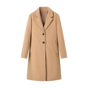 Manteau long en coton et laine de qualité supérieure, à double boutonnage, ceinturé, chaud et élégant pour femmes, idéal pour l'hiver. - Product Image 1