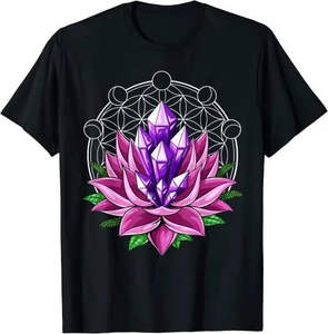 Camiseta de manga corta 100% algodón de alta calidad con diseño de Flor de la Vida, Geometría Sagrada, Yoga, para hombre, corte holgado, estampada. - Product Image 1
