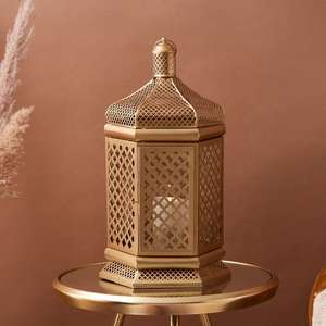 Lanterne à bougie en métal de style marocain avec verre coloré, lanterne décorative suspendue vintage pour la maison, le Ramadan, les mariages et les événements - Product Image 3