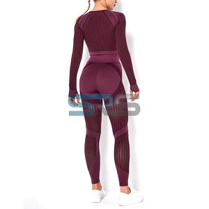 ชุดโยคะกีฬาผู้หญิงคุณภาพสูง 2 ชิ้น เสื้อและกางเกงขาสั้น เอวยางยืด ระบายอากาศได้ดี ทรงเข้ารูป ผ้า SMART FABRIC สำหรับวิ่งลำลอง - Product Image 6