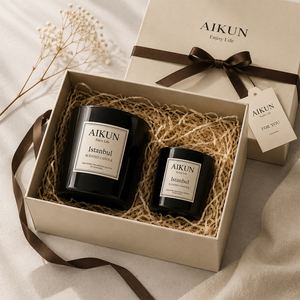 Bougie parfumée AIKUN pour cadeau de bienvenue des invités, bougie de luxe en cire de soja en pot pour location de vacances et branding hôtelier de boutique - Product Image 4