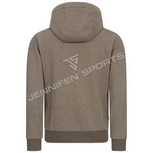 Nueva Moda Hombre Otoño Invierno Sudadera con Cremallera Estilo Urbano Manga Larga Holgada Color Sólido Blusa Casual de Forro Polar con Capucha - Product Image 4