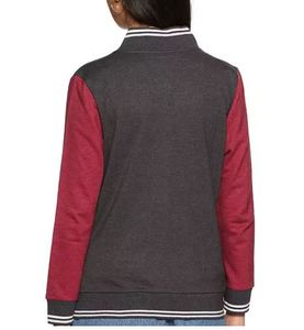 Chaqueta Varsity con Bloques de Color, Cierre de Cremallera, Cuello Camisero, Manga Regular, Estilo Casual, Ropa de Otoño - Product Image 3