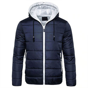 Men Outdoor Sports Winter Hooded Bubble Jacket Wholesale Manufacturer Solid Color Windproof <b>Zip</b>-<b>Up</b> Streetwear Bubble Puffer Coat - Product Image 3