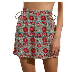 Shorts de week-end pour femmes en coton imprimé à motifs avec cordon de serrage, style décontracté, confortable toute l'année, vêtements pour femmes - Product Image 3