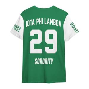 Camisa Personalizada de la Hermandad Iota Phi Lambda, Color Verde Esmeralda con Blanco, Camisa de la Hermandad Iota Phi Lambda Desde 1929 - Product Image 6
