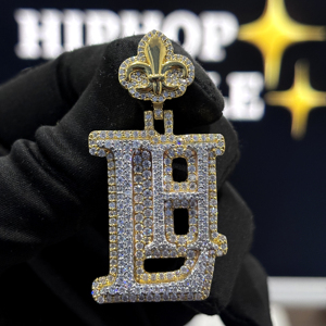 <b>Custom</b> Raised Script <b>Name</b> Pendant 925 Sterling Silver VVS Moissanite Fully Iced Pave 22K Gold Plated Hip Hop <b>Necklace</b> Unisex - Product Image 1