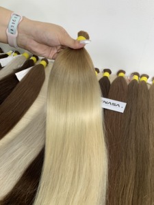 Extensions de cheveux humains vierges vietnamiens de luxe de haute qualité, 100 % alignés sur les cuticules, couleur claire, super double drawn, en vrac - Product Image 6