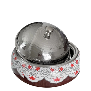 High Quality Wooden Handmade Arabic Hot Pot Casserole Stainless Steel Food Warmer Serving Dish for Home Hotel & Restaurant - Product Image 4