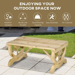 Panca da veranda moderna/antica a forma di ruota di carro per giardino, patio, cortile, parco - per 2 persone, finitura naturale per esterni - Product Image 6