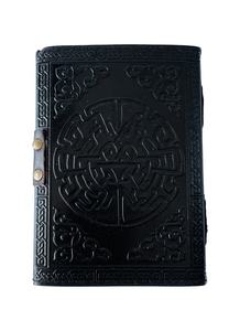 Soleil céleste et lune avec mère en relief à la main Vintage en cuir véritable Journal blanc sort livre d'ombres Grimoire cahier - Product Image 5