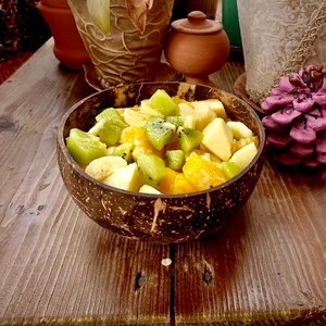 Coconut shell <strong>salad</strong> bowls factory direct low cost sustainable biodegradable handmade supply for global distributors - Product Image 1