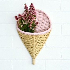 Handmade rattan <b>wall</b> <b>basket</b> organiser for flowers & home accessories lowest cost <b>storage</b> <b>baskets</b> - Product Image 1