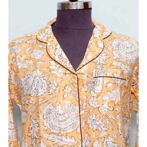 Chemise kimono mi-longue bohème pour femmes indiennes, élégante, en coton, pour dormir, avec ceinture à nouer, boutons décoratifs, style doux, moderne et simple - Product Image 3