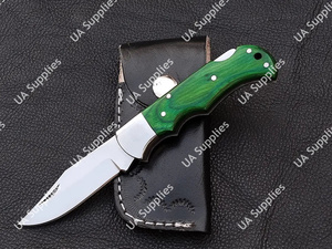 Cuchillo Plegable Profesional de Acero Inoxidable Forjado a Mano para Camping y Caza, con Mango Personalizable de Madera Pakka, OEM - Product Image 2