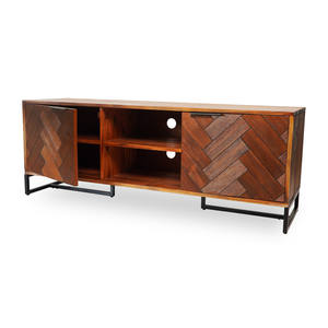 Mueble de TV Moderno Odense de Madera de Acacia y Acero, Sofisticado para Espacios de Entretenimiento Confortables, Envío Inmediato para Sala de Estar - Product Image 2