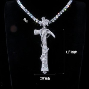 <b>Hot</b> Selling Hip Hop Unisex Shiny Rhodium Plated VVS D S925 Silver Moissanite <b>Stones</b> Charm Cross Pendant Fine Jewelry - Product Image 3