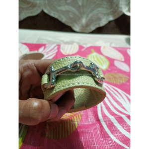 Servilletero blanco de cuero genuino Natural 100%, tendencia, nuevos anillos de tejido de servilleta ecuestre, servilletero de estilo de broca de caballo por TCD - Product Image 2