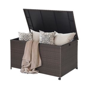 Boîte de rangement extérieure en osier de 133 gallons avec doublure zippée pour le jardin, la terrasse ou le patio - Product Image 4