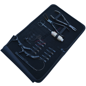 Black Micro <b>Ring</b> and Installation Hair Extension Tool with 7 Inch Flat Crimper Hair Extension Pliers Hook Loop & Styling <b>Clips</b> - Product Image 1