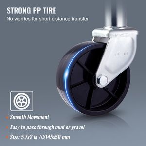 Martinetto per Rimorchio Bolt-On 32.8 con Ruota in PP e Maniglia, Capacità 1000 libbre, per Rimorchi di Barche e Moto d'Acqua - Product Image 5