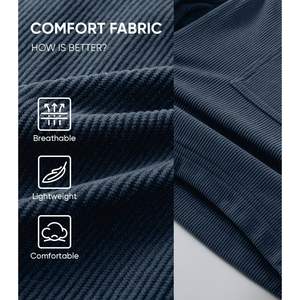 Pantalones Cortos de Vestir Personalizados para Hombre, de Pana Clásica de 9 Pulgadas, Corte Recto, Ligeros, Elásticos, de Poliéster, con Bolsillo con Logotipo - Product Image 6