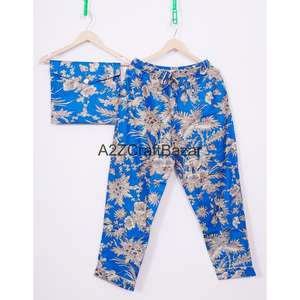 Conjunto de Pijama Personalizado 100% Algodón Crepé, Cuello Redondo, Manga Larga, Pantalón Largo, Dos Piezas, Ropa de Dormir Dulce - Product Image 3