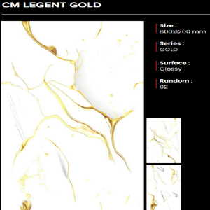 Carreaux de sol en céramique Clayton, porcelaine premium émaillée métallisée, 600x1200mm, antidérapants, résistants aux acides, fabriqués en Inde - Product Image 1