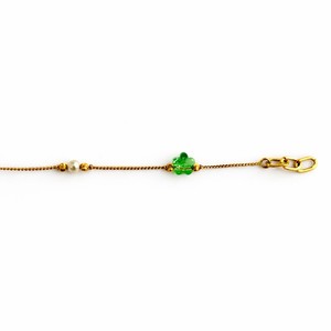 18ct Gold Green Crystal Clover Charm <b>Adjustable</b> Chain <b>Bracelet</b> for Women Minimalist Elegant Jewelry Daily Wear Party Gift - Product Image 4