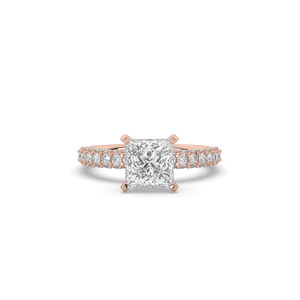 แหวนเพชรทรงปรินเซสคัท 2.93 กะรัต ผลิตในห้องปฏิบัติการ ดีไซน์หรูหราโดดเด่น น้ำหนักเบา สวมใส่สบาย วงแหวนทองคำแท้ 10K 14K - Product Image 2