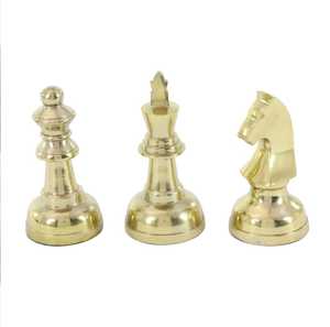 Aluminum Handmade Durable Eco-Friendly Chess <b>Figures</b> Set 3-Inch King Queen Knight-Modern Design for Home Tabletop Decoration - Product Image 1