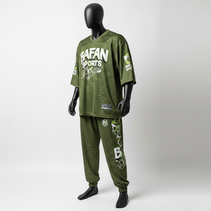 Conjunto de Jersey y Pantalón de Malla de Poliéster Premium para Hombre, 160 GSM, Transpirable, con Paneles Laterales, Ropa Deportiva con Logotipo Personalizado, Conjunto de 2 Piezas para Hombre - Product Image 4