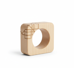 Anneau de serviette en bois rond personnalisé 5 cm, design moderne et luxueux, durable, écologique, taille personnalisable, décoration de table pour mariage - Product Image 3