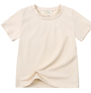 Camiseta de Verano para Niños Pequeños, Cuello Redondo, Algodón Sólido, Manga Corta, Tejida, Antiencogimiento, Color Caramelo, Personalizada - Product Image 3