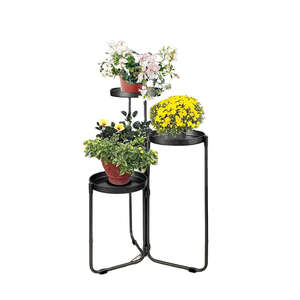 Support à plantes en métal multi-niveaux robuste pour pots de fleurs, en fer antirouille, pour l'intérieur et l'extérieur, étagère de jardin - Product Image 1