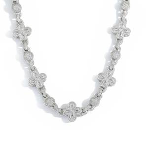 Collier chaîne à maillons floraux en moissanite pour homme, en argent 925, chaîne florale glacée, bijou statement, cadeau pour homme - Product Image 6