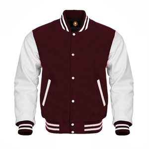Nouvelle veste varsity rose pour homme, design tendance, avec manches blanches et poignets rayés, tenue décontractée d'automne, Fortleo - Product Image 4