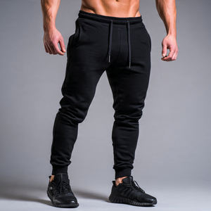 Pantalon de jogging pour homme à taille élastiquée, coupe droite, respirant, écologique, épais, pour le sport et la gym - Product Image 1