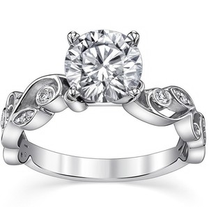 Round Cut Moissanite <b>Ring</b> 925 Sterling <b>Silver</b> White Gold Plated Luxury <b>Solitaire</b> Classic Engagement Wedding Promise Bridal <b>Ring</b> - Product Image 1