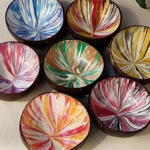 Cuencos de Coco Lacados Pintados a Mano, de Concha Natural, Ecológicos, Personalizables, para Camping, Regalo Decorativo, Cuencos Duraderos de Vietnam - Product Image 6