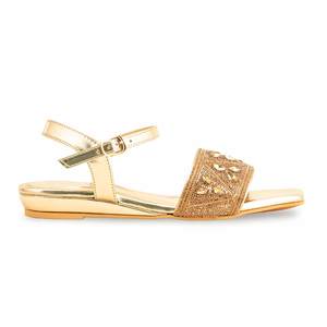 Sandales à talons fantaisie dorées FN6112 pour femme - Product Image 4