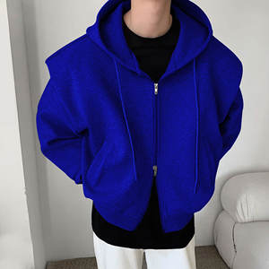 Sudadera con capucha extragrande con cremallera bidireccional, calidad premium, directo de fábrica, unisex, para uso diario, corte holgado - Product Image 1