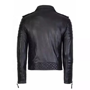 <b>Men's</b> Fashionable Leather <b>Jackets</b> Smooth High Street Stylish Look Customized Size Black Leather <b>Jacket</b> for <b>Men</b> - Product Image 3