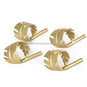 Vente en gros d'anneaux de serviette en aluminium plaqué or de style américain, écologiques et de haute qualité, avec décoration de table, porte-serviettes - Product Image 1