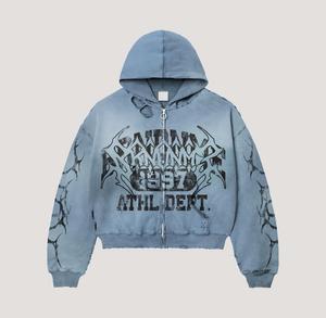 โรงงานผลิตเสื้อฮู้ดดี้โอเวอร์ไซส์ ผ้าฝ้าย 100% เฟรนช์เทอร์รี่ สตรีทแวร์ ยูนิเซ็กส์ ลายพิมพ์ดิสเทรส โลโก้ด้านหน้า ทรงพอดีตัวสำหรับฤดูใบไม้ร่วง - Product Image 4